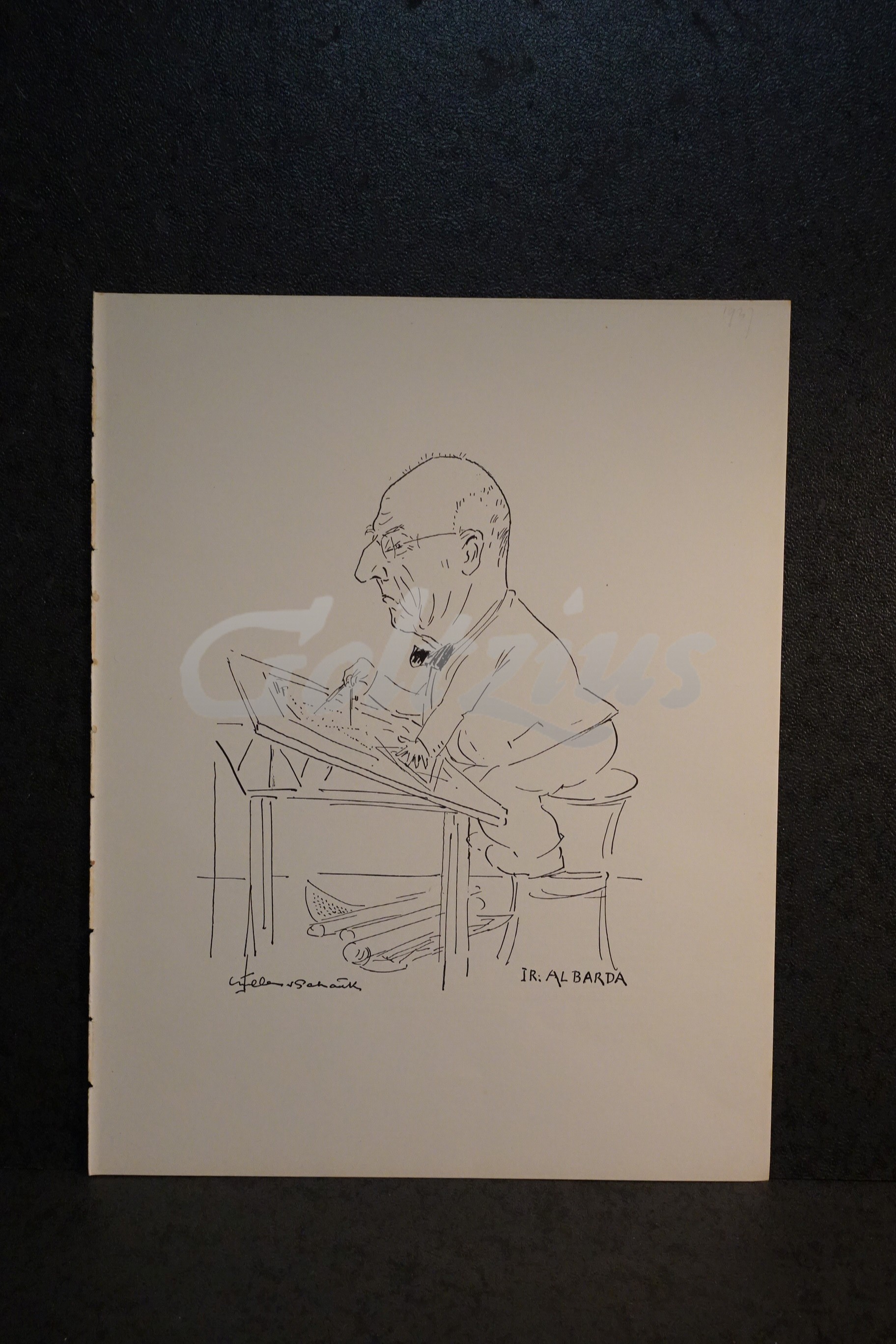 Several caricature drawings of Willem Albarda